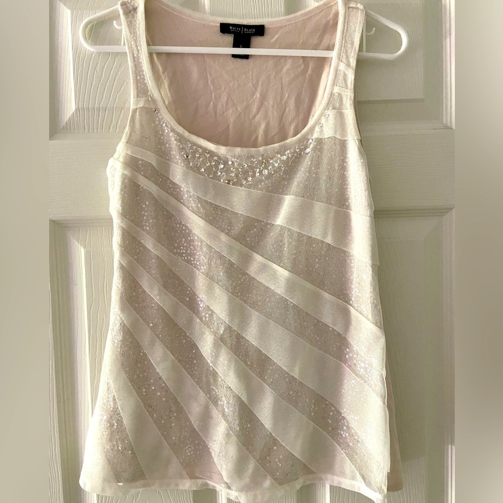 White House Black Market Sleeveless Sequin Top